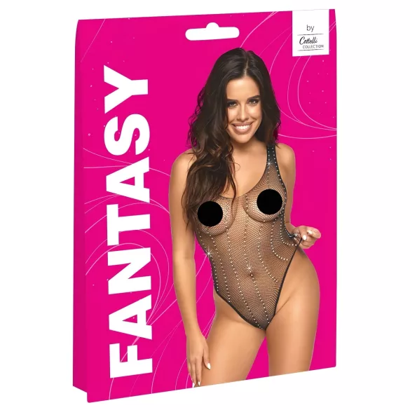 Cottelli - Strass-Netzbody (schwarz) - (S-L)