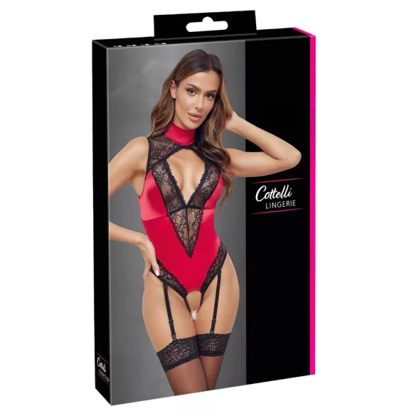 Cottelli - Spitzebody mit Halsband (rot) - M