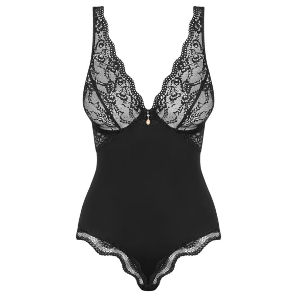 Obsessive Luvae - Body mit transparentem Brustteil (schwarz)