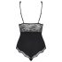 Obsessive Luvae - Body mit transparentem Brustteil (schwarz) - L/XL