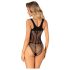 Obsessive B336 - Transparenter, offener Netzbody (Schwarz) - S-L