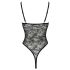 Cottelli - Transparenter, offener Spitzenbody (schwarz) - M