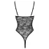 Cottelli - Transparenter Spitzenbody mit Öffnungen (schwarz) - XL