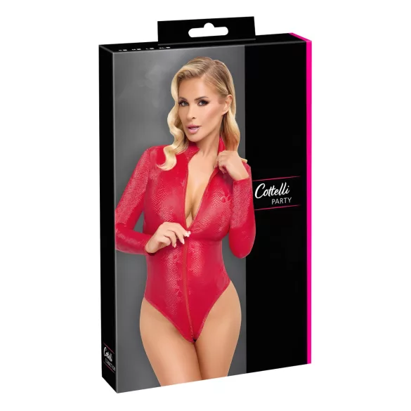 Cottelli - Schlangenhaut-Body (rot) - M