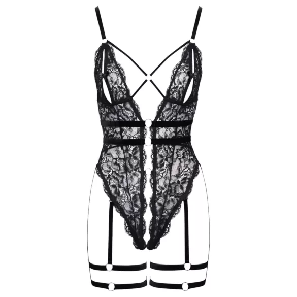 Cottelli - Offener Strapscatsuit (Schwarz)