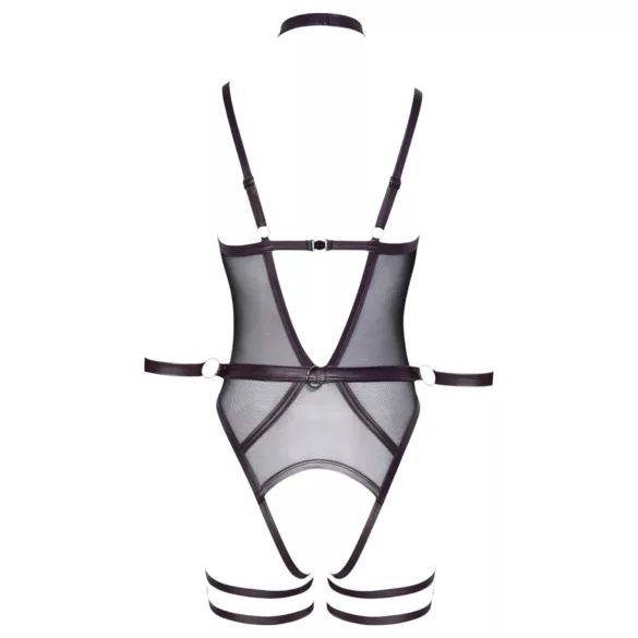 Cottelli Bondage - offener Body und Armfesseln (dunkellila)