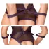 Cottelli Bondage - offener Body und Armfesseln (dunkellila) - XL