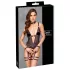 Cottelli Bondage - offener Body mit Armfesseln (schwarz) - XL