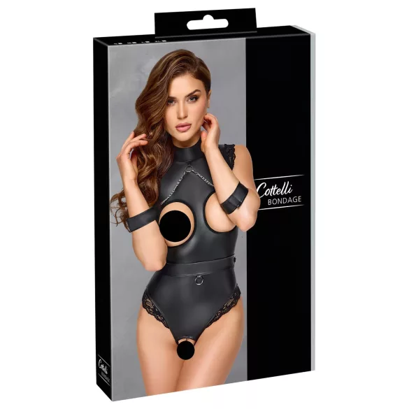 Cottelli Bondage - Offenherziger Body (schwarz) - M