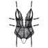 Cottelli Bondage - offener Spitzenbody (schwarz) - M