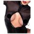Noir - Glänzender Body mit transparentem Einsatz (Schwarz)