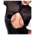 Noir - Glänzender Body mit transparentem Einsatz (Schwarz)