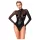 Noir - Glänzender Body mit transparentem Einsatz (Schwarz) - M