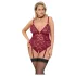 Cottelli Curves - Kettenglied-Spitzenbody (Rot) - 2XL