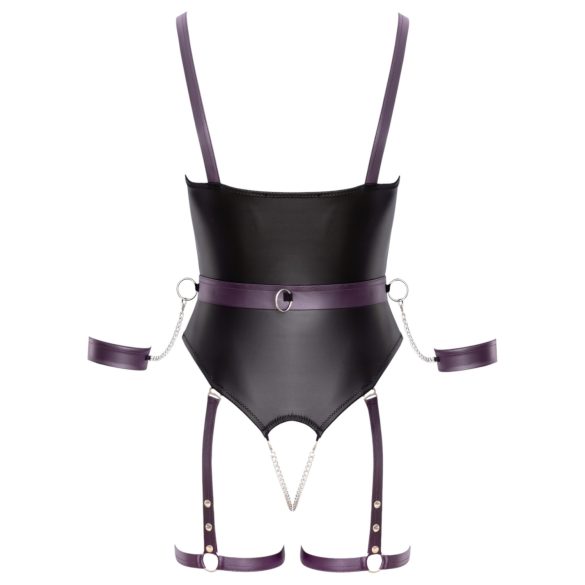 Cottelli - Offener Bondage-Body mit Handschellen (Schwarz) - L