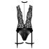 Noir Libido - Body mit Strumpfhalter (Schwarz) - M