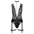 Noir Libido - Body mit Strumpfhalter (schwarz) - L