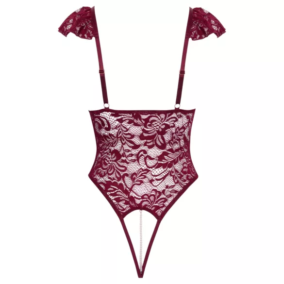 Cottelli - Spitzen-Body mit Perlen (rot) - L