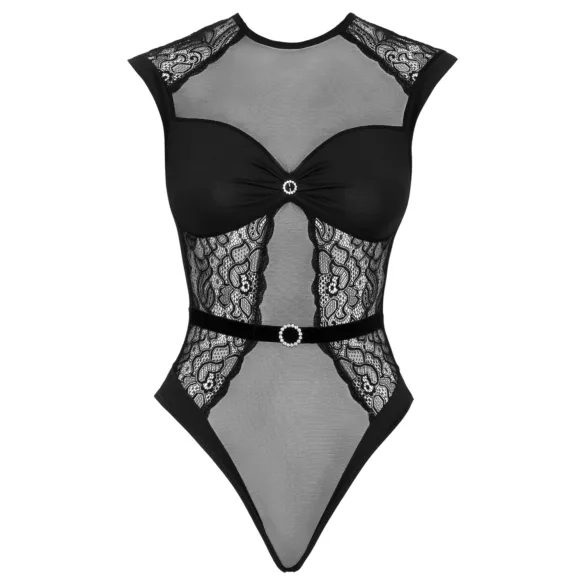 Cottelli - Transparenter Spitzen-Body (Schwarz)