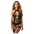 Obsessive Dominna - transparenter, schimmernder Body (schwarz)