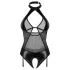Obsessive Dominna - transparenter, schimmernder Body (schwarz)