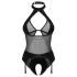 Obsessive Dominna - transparenter, schimmernder Body (schwarz)