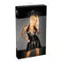 Noir - Plisseekleid mit transparentem Brustteil und Halsband (schwarz)