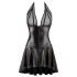 Noir - Plisseekleid mit transparentem Brustteil und Halsband (schwarz)
