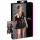 Cottelli Plus Size - Glänzendes Kleid mit rotem Korsett (schwarz) - XXL