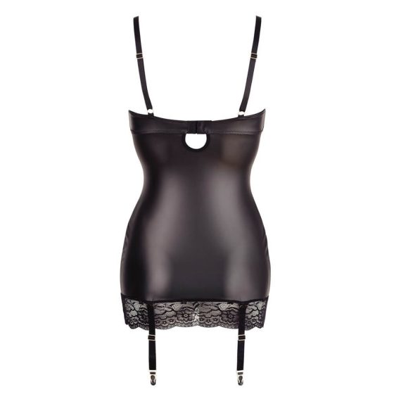 Abierta Fina - Satin glänzendes Kleid mit Push-Up-Effekt (schwarz) - 80C/M
