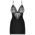 Obsessive 828-CHE-1 - Glitzer-Riemchenkleid und Tanga (schwarz) - L/XL