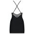 Obsessive 828-CHE-1 - Kleid mit Strass-Trägern und String (schwarz) - L/XL