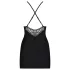 Obsessive 828-CHE-1 - Glitzer-Riemchenkleid und Tanga (schwarz) - L/XL