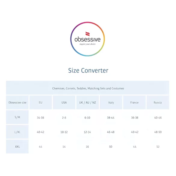 Obsessive Lovica - Spitzen-Negligé und String (Rot) - L/XL