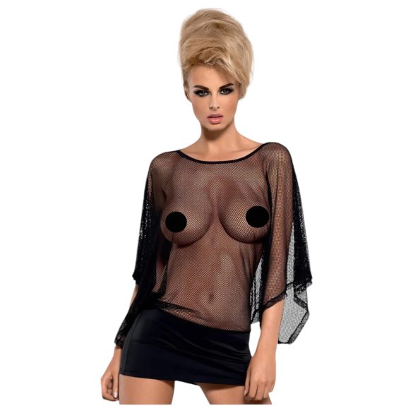 Obsessive Punker - Transparent Minikleid und Tanga (Schwarz)