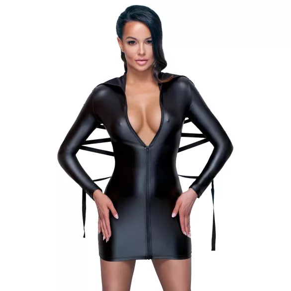 Cottelli Bondage - Glänzendes Kleid mit Fessel (schwarz) - M