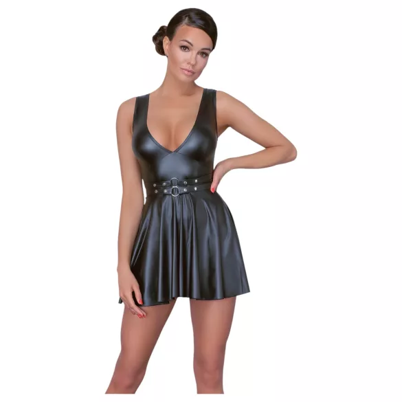 Cottelli - plissierte Kleid mit Gürtel (schwarz) - M
