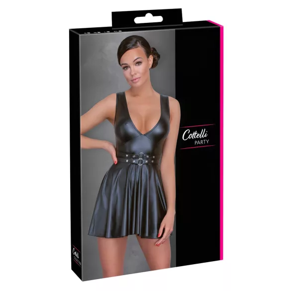 Cottelli - plissierte Kleid mit Gürtel (schwarz) - L