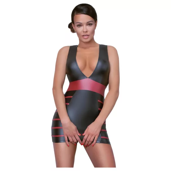 Cottelli Party - Gestreiftes, figurbetontes Kleid (schwarz-rot) - XL