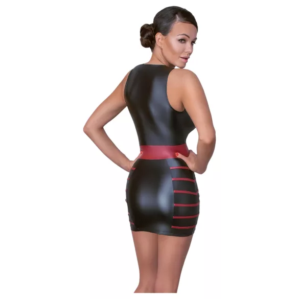 Cottelli Party - Gestreiftes, figurbetontes Kleid (schwarz-rot) - XL