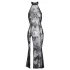 Noir - Transparente Blütenpracht, langes Kleid (schwarz)