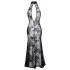 Noir - Transparente Blütenpracht, langes Kleid (schwarz)