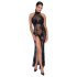 Noir - Transparenz, florales, langes Kleid (schwarz) - M