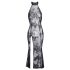 Noir - Transparenz, florales, langes Kleid (schwarz) - XL