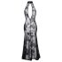 Noir - Transparenz, florales, langes Kleid (schwarz) - XL