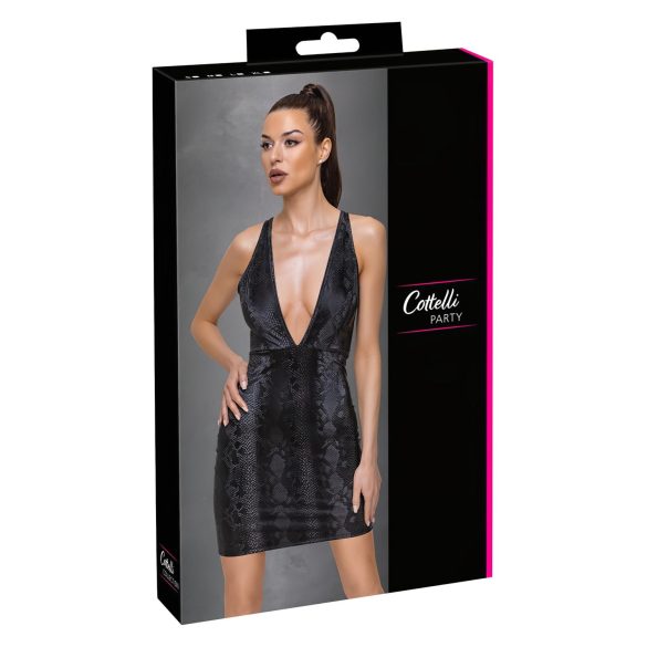 Cottelli Party - Schlangenhaut-Muster Kleid (schwarz) - L