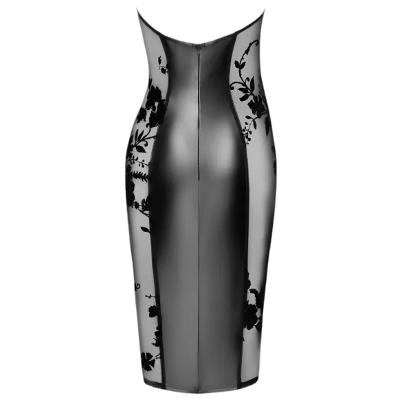 Noir - glanzendes Neckholder-Kleid (schwarz) - M