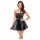 Noir - Glänzendes Minikleid mit Spitzenoberteil (Schwarz)