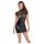 Noir - Glänzendes Kleid mit Spitzentop und Korsett (Schwarz) - M