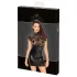 Noir - Glänzendes Korsagenkleid mit Spitze (Schwarz) - M
